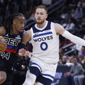 杜伦22+14兰德尔27分 活塞胜森林狼